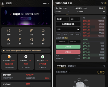 多语言BieWell虚拟币交易所系统源码,OTC永续合约,期权交易,BTC币币交易,秒合约交易,申购,矿机,带有风控