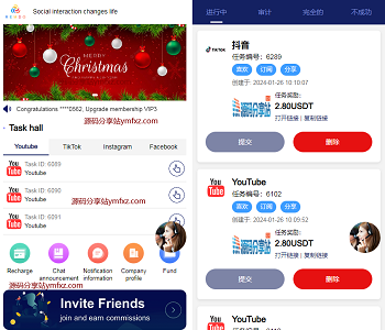 海外YouTube视频点赞刷单悬赏任务投资理财源码,tiktok国际版刷单理财资金盘
